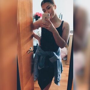 Divided Black Midi Tank Dress